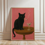 Decoorama: Arte Vintage de Gato Preto Fumando - Decoração Peculiar