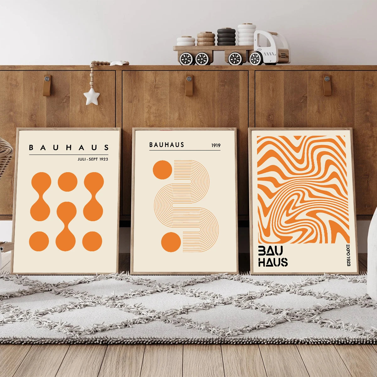 Decoorama: Impressões em Tela Bauhaus Laranja Minimalista