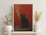 Decoorama: Arte Vintage de Gato Preto Fumando - Decoração Peculiar
