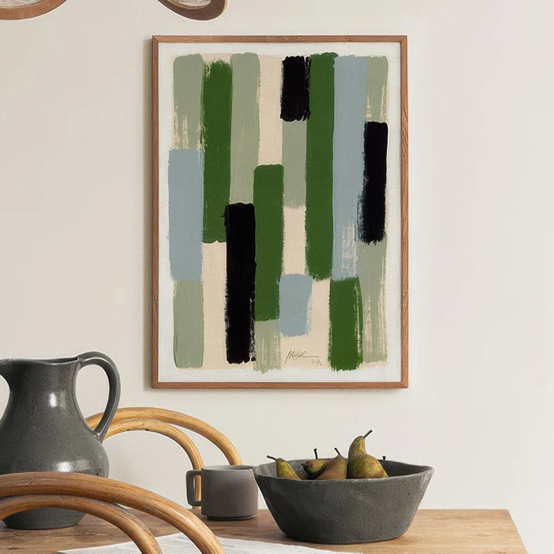 Decoorama: Arte em Tela Abstrata Verde para Sala de Estar