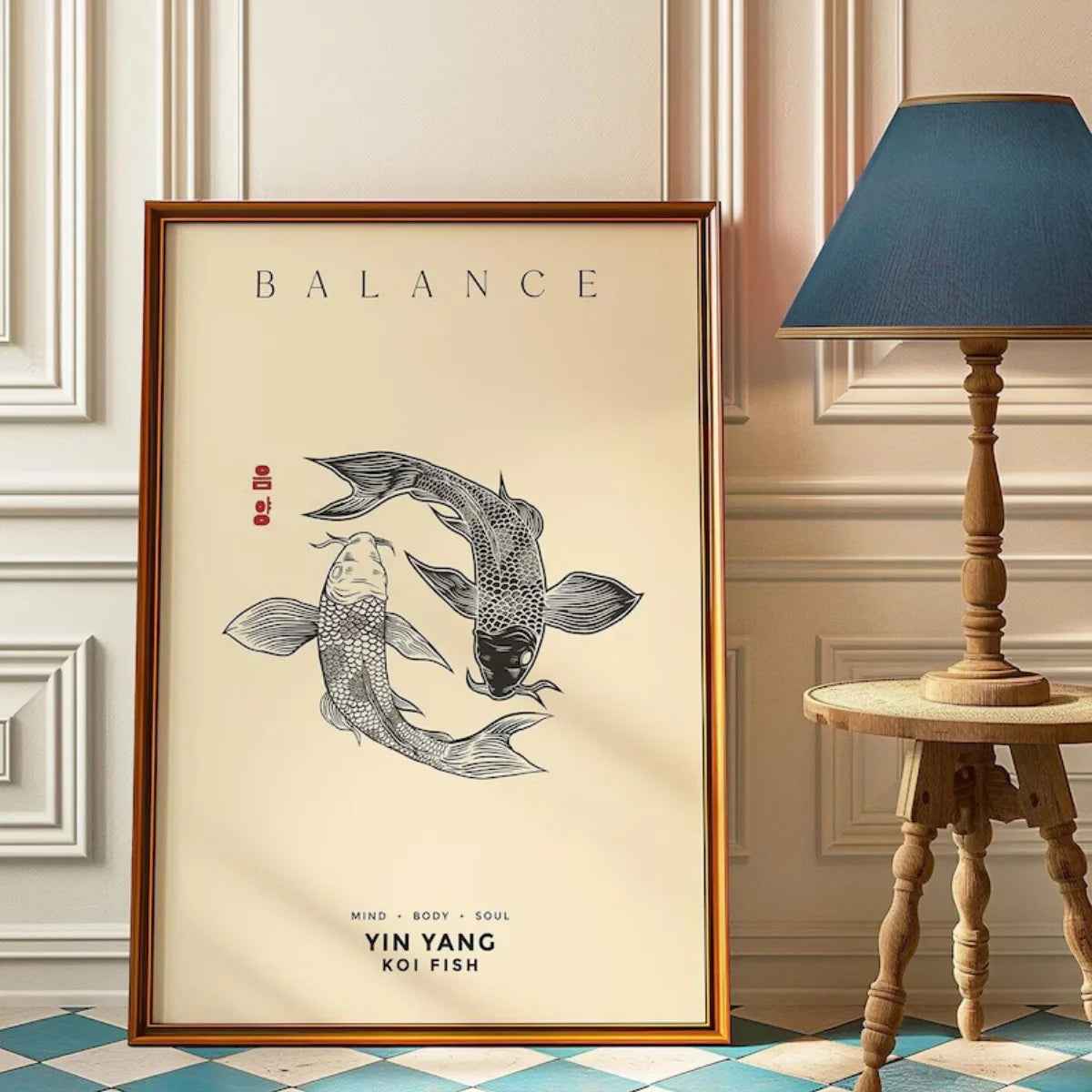 Decoorama: Arte em Tela Minimalista Koi Vermelho