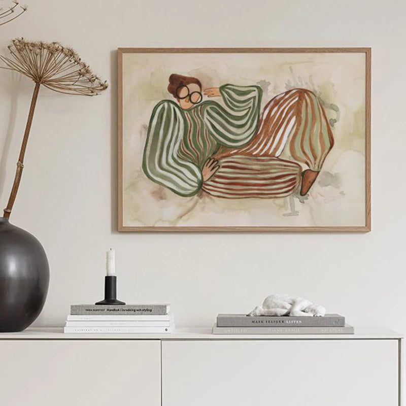 Decoorama: Arte em Tela Abstrata Verde para Sala de Estar