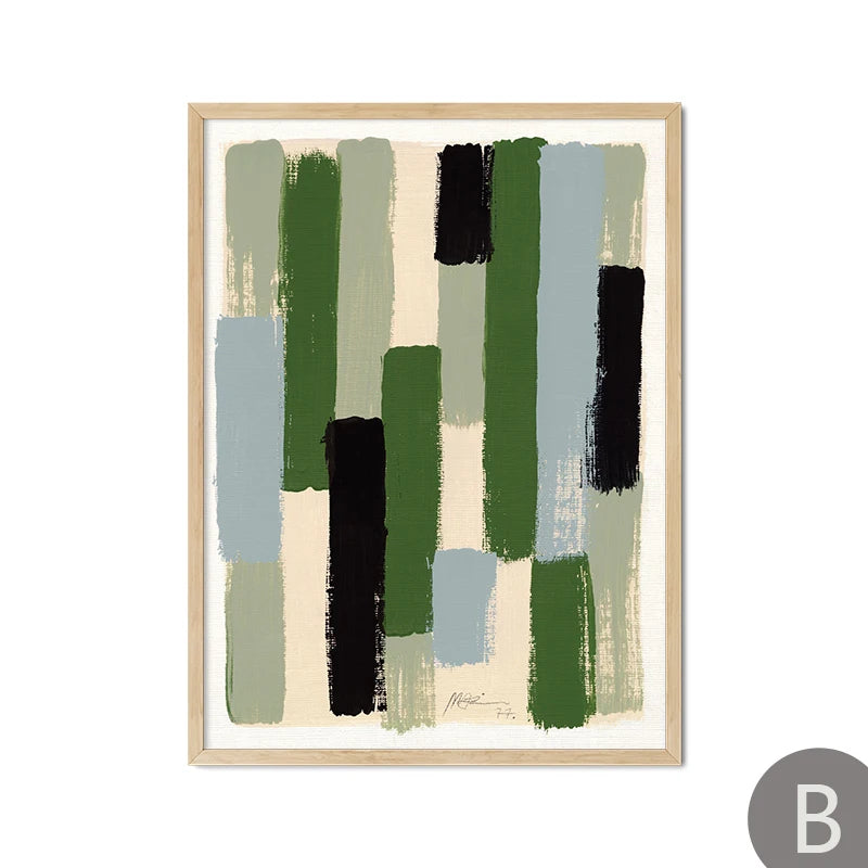 Decoorama: Arte em Tela Abstrata Verde para Sala de Estar