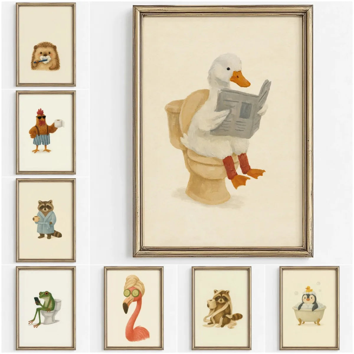 Decoorama: Arte de Parede Divertida com Animais no Banho