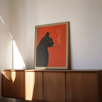 Decoorama: Arte Vintage de Gato Preto Fumando - Decoração Peculiar